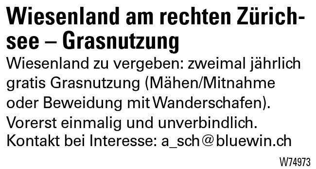 Wiesenland am rechten Zürichsee – Grasnutzung