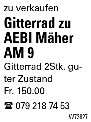 Gitterrad zu AEBI Mäher AM 9