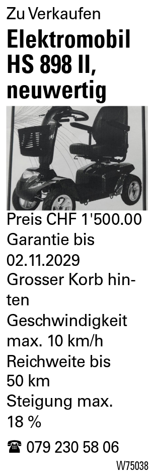 Elektromobil HS 898 II, neuwertig