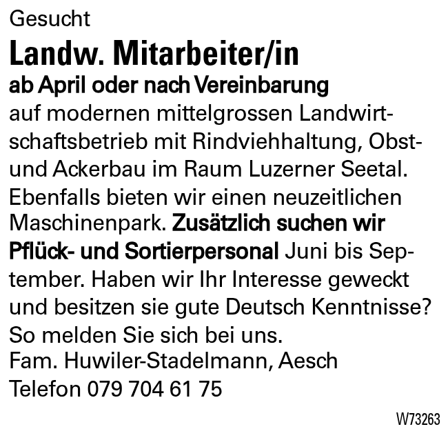Landw. Mitarbeiter/in