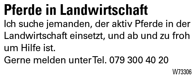 Pferde in Landwirtschaft