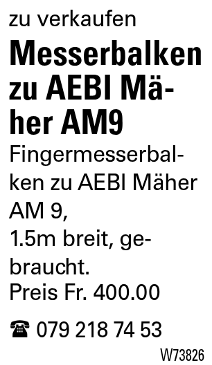 Messerbalken zu AEBI Mäher AM9
