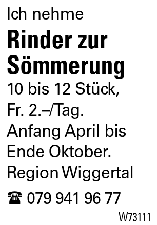 Rinder zur Sömmerung